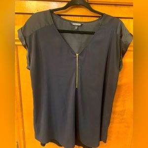 Express Large Black Short Sleeve Blouse
